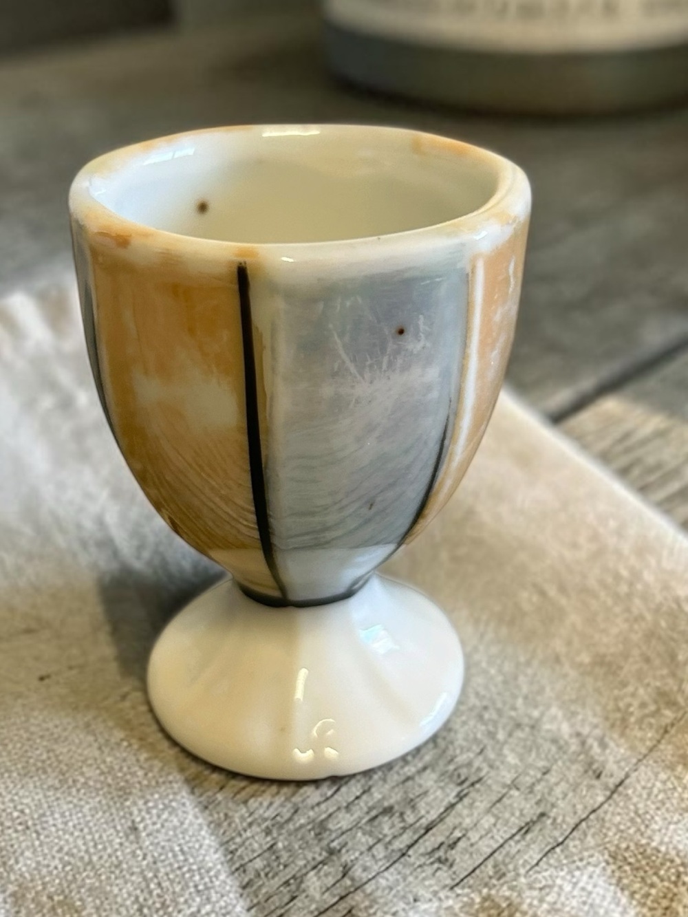 VTG Footed Egg Cup | Lustre Ware | Iridescent Porcelain
